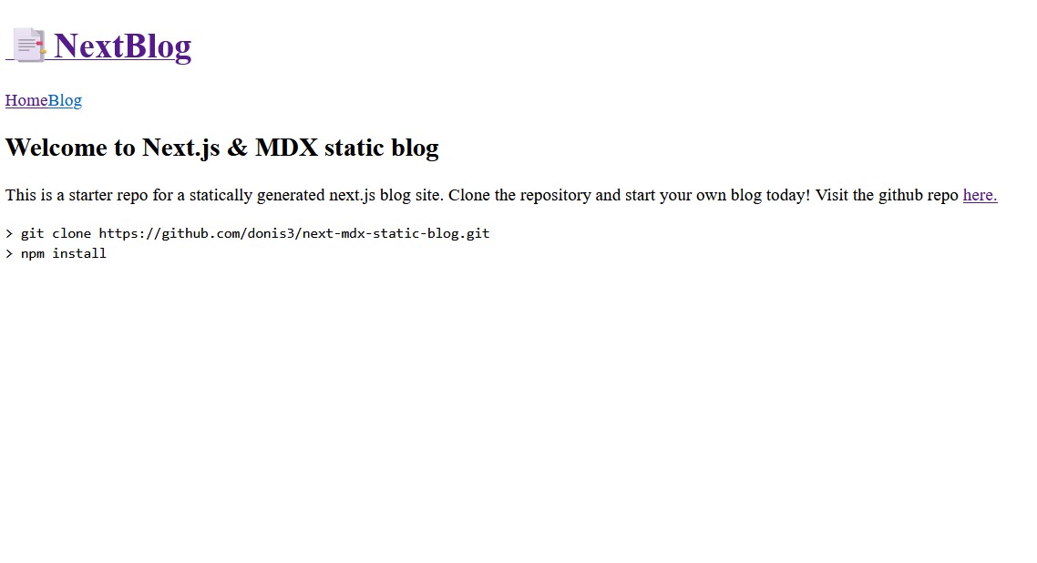 A screenshot of the blog